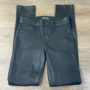 Level 99 Mid-Rise Coated Skinny Stretch Jeans Black Woman’s Size 26/2